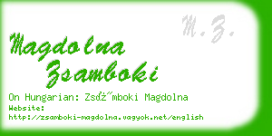 magdolna zsamboki business card